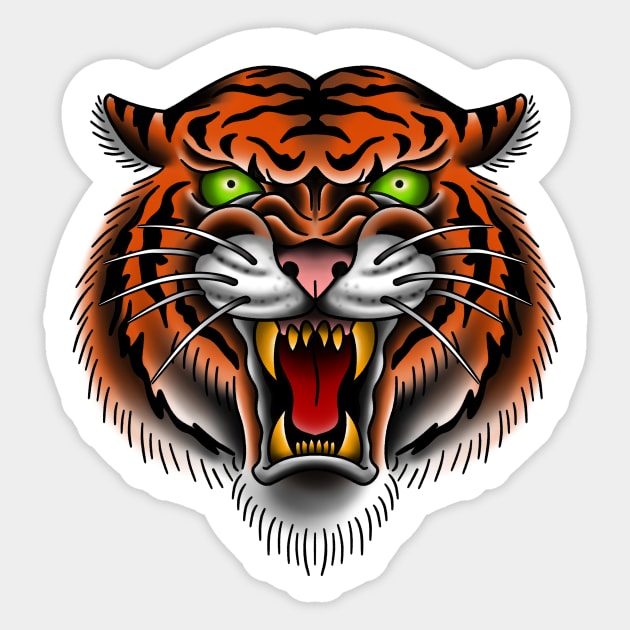 tiger head bengal Sticker by Violent Prophet